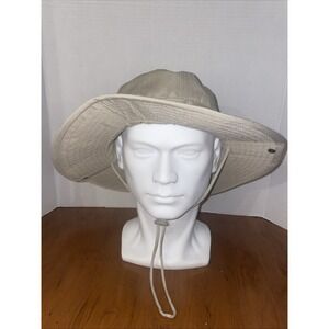 Military Khaki Beige Size Large Hat Jungle Type II Bucket Hat With Chin Strap
